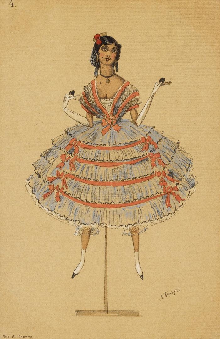 Bakst, Lev (Léon): Feja kukol. Balet v odnom dejstvii i 2-x kartinach. Muzyka I. Bajera. / La Fée des poupées. Ballet en un acte et deux tableaux. Musique de J. Bayer. Mis en scène d'après les dessins de M-r Léon Bakst au théâtre Impérial de l'Ermitage. Février 1903.