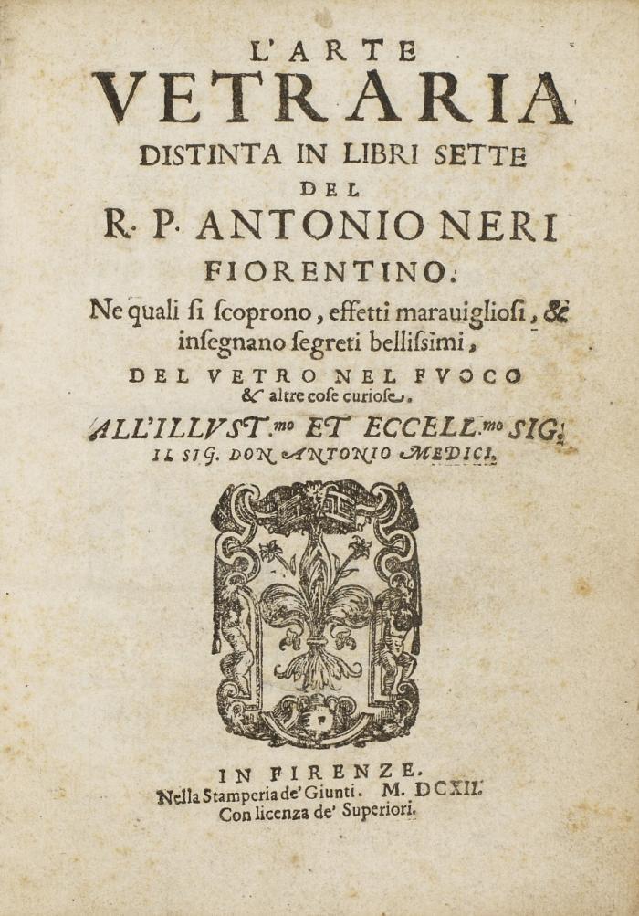 L'arte vetraria distinta in libri sette.