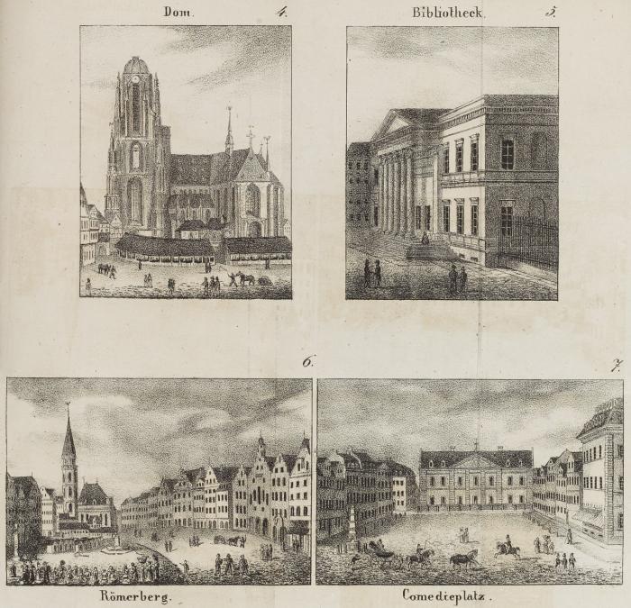 Neue Chronik von der freien Stadt Frankfurt am Main, oder geschichtliche Erzählungen der merkwürdigsten Begebenheiten, welche sich seit 1700 bis 1833 in Frankfurt zugetragen haben. Neue, mit Zusätzen und einem vollständigen Register vermehrte Ausgabe. / Vierzig Jahre von Frankfurt am Main ... 1792, im Jahr 1832 und im Jahr 1872 nebst einer chronologischen Übersicht ... 2 Tle. in 1 Bd.