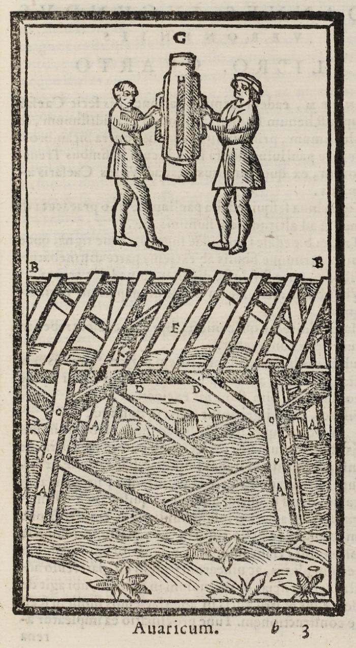 Commentariorum de bello Gallico, libri IIX. Civili Pompeiano, lib. III. Alexandrino, lib. I. Africano, lib.I.  Hispaniensi, lib. I. Galliae, Hispaniae, locorumq[ue] insignium pictura nominatum vetera, tum recentia, explanata Io. Michaelis Bruti scholia quibus loci plurimi obscuriores explicantur. Corrigente Aldo Manutio.