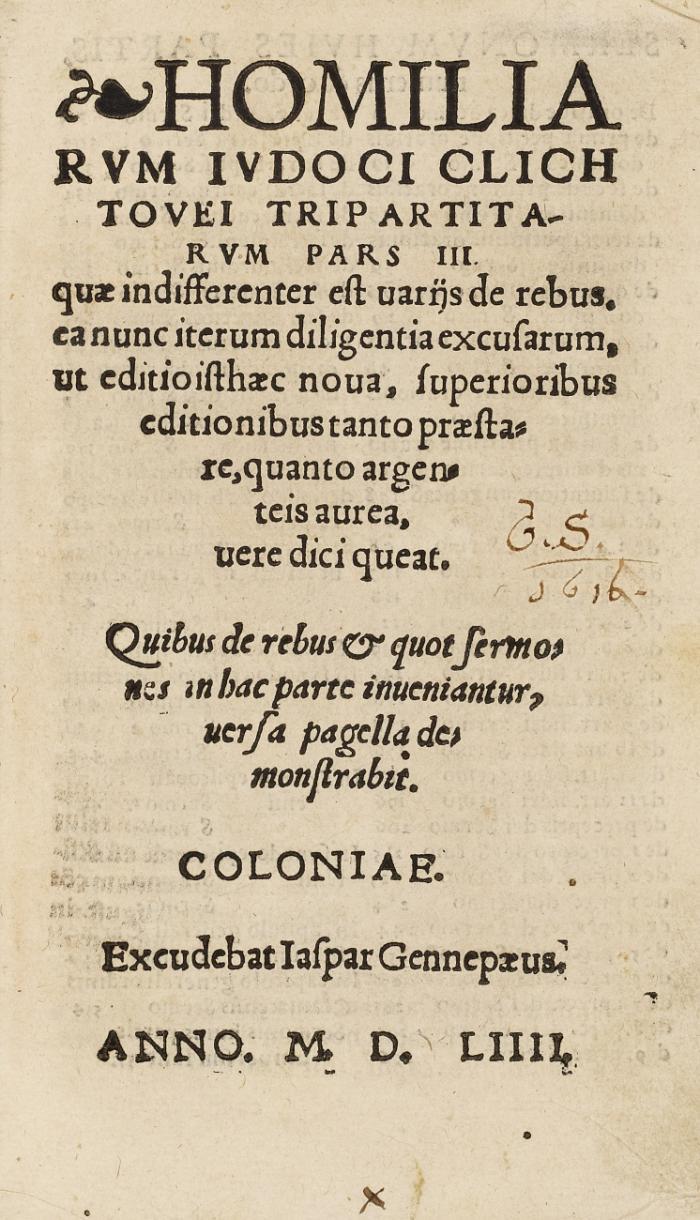 Homiliarum tripartitarum pars III quae indifferenter est uarijs de rebus.