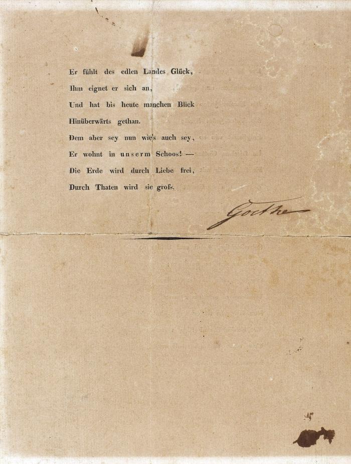 E. Unterschrift am Schluss des Einblattdruckes: 