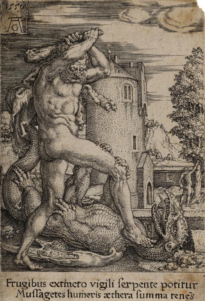 Herkules tötet den Drachen Ladon (aus der Folge Die Taten des Herkules).
