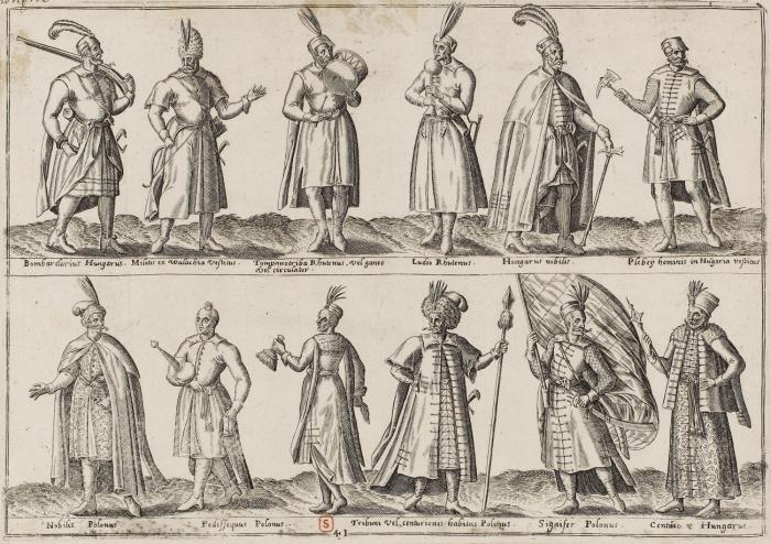 Ungarisch-polnische Militärtrachten 1577 / Bettelmönche 1600.