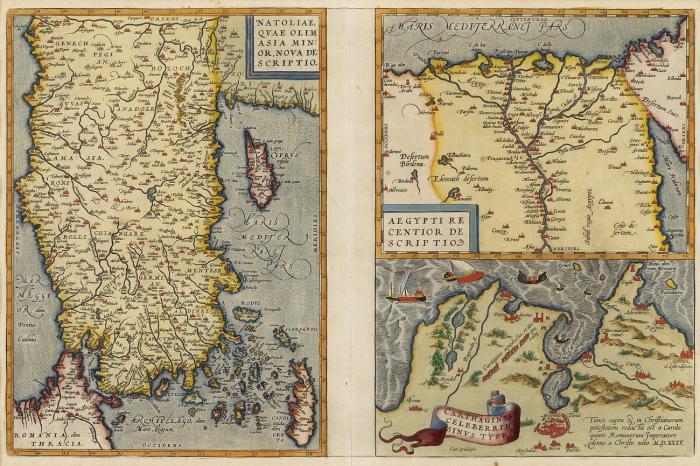 Anatolien / Ägypten. - Natoliae, quae olim Asia Minor Nova Descriptio / Aegypti Recentior Descriptio / Carthaginis Celeberrimi Sinus Typus