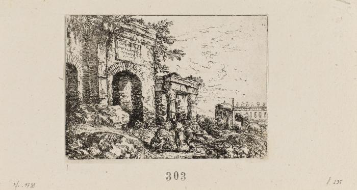 Ruinenlandschaft mit Hirten.