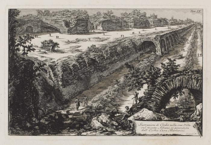 Sustruzioni di Clodio nella sua Villa dul monte Albano, or posseduta dall' Eccma Casa Barberini (Substruktionen der Villa des Clodius in den Albaner Bergen).