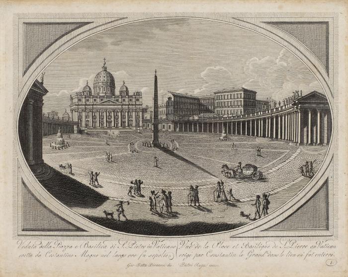 Rom. Nuova Raccolta di. 25. Vedute Antiche e Moderne di Roma e sue Vicinanze, Folge mit Titelblatt und 24 Kupferstich-Ansichten von Rom, bei N. Antoni, um 1780.