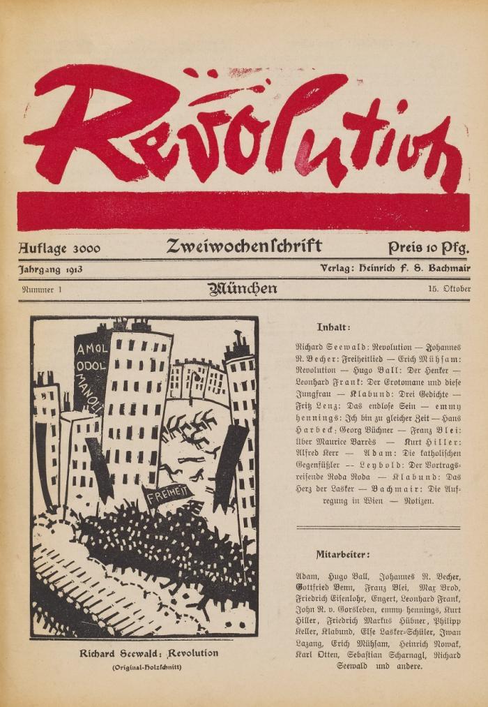 Revolution. Zweiwochenschrift. Hrsg. von Hans Leybold und Heinrich Franz. 1. Jg. ,Hefte 1-5 (alles).