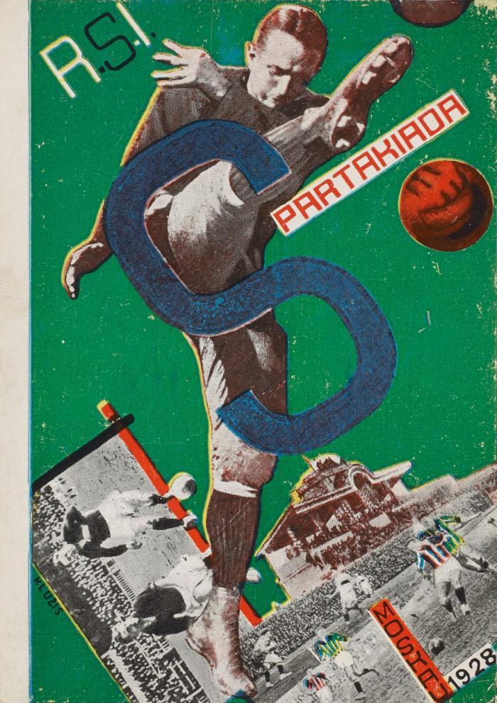 Spartakiade Moskau 1928 (Vsesojuznaja Spartakiada). Bildpostkarte zum Thema Fußball.
