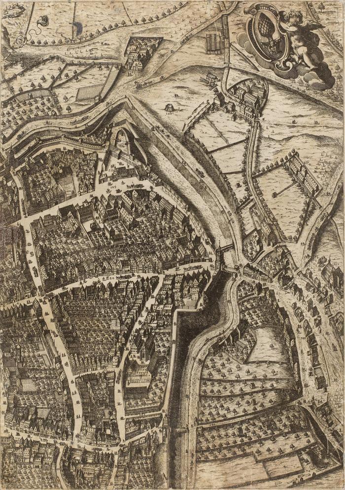 Augsburg.  - Denkmünzenverleihung / Wertachbrucker Tor / Teilplan von Kilian. 3 Blatt Radierungen.