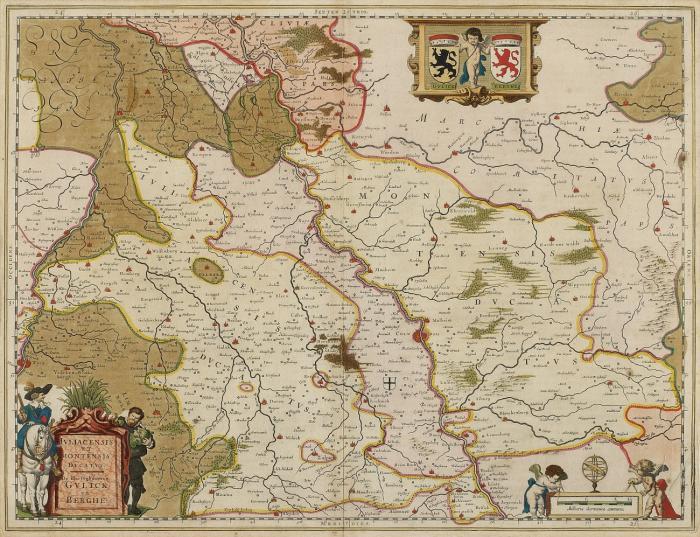 Jülich-Kleve-Berg bzw. Jülich-Berg. - 3 Kupferstichkarten (davon 2 koloriert) bei Hessel Gerritsz bzw. W. Blaeu.