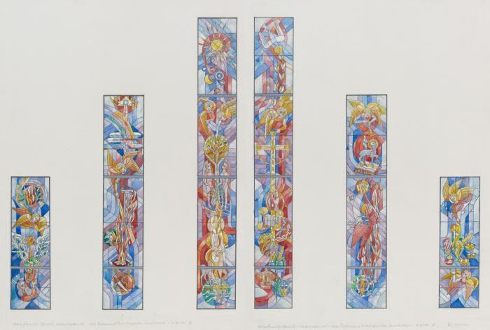 OLD TESTAMENT WINDOW FOR SANCTUARY / NEW TESTAMENT WINDOW FOR SANCTUARY (HOLY FAMILY CATHOLIC CHURCH, CALEDONIA, MICHIGAN)