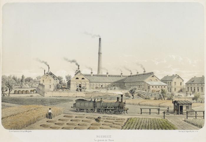 Essen-Borbeck. - Vue générale de l'Usine / Vue intérieure des fours Silésiens, Innen- und Außenansicht der Zinkhütte.