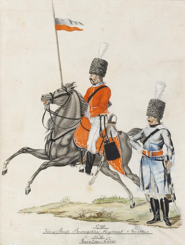 Militaria. Preußische Husaren. Um 1791.