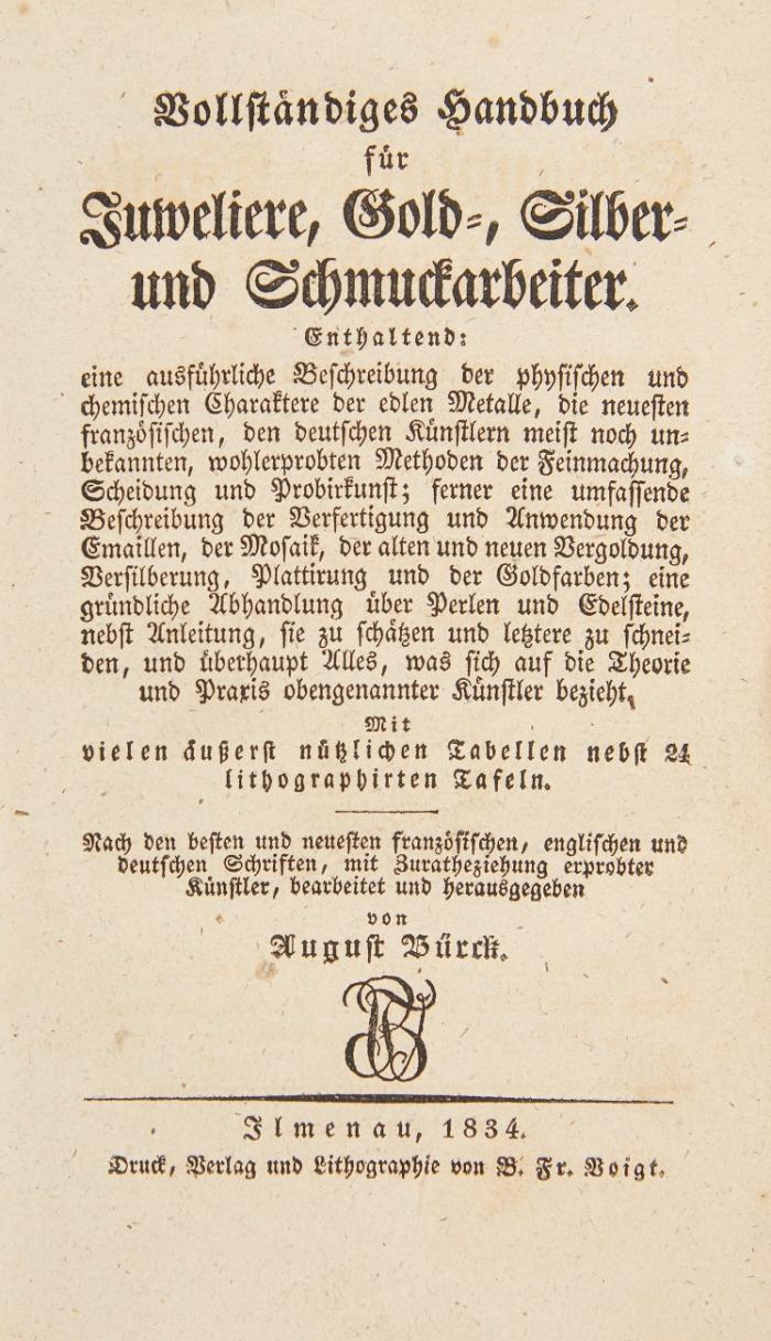 Vollständiges Handbuch für Juweliere, Gold-, Silber- und Schmuckarbeiter.