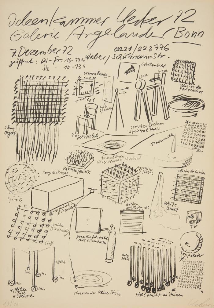 IDEENKAMMER UECKER 72 GALERIE ARGELANDER BONN (PLAKAT)