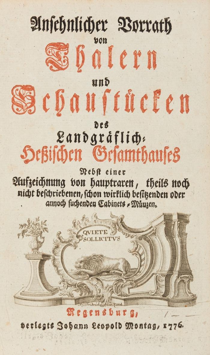Ansehnlicher Vorrath von Thalern und Schaustücken des Landgräflich-Heßischen Gesamthauses.