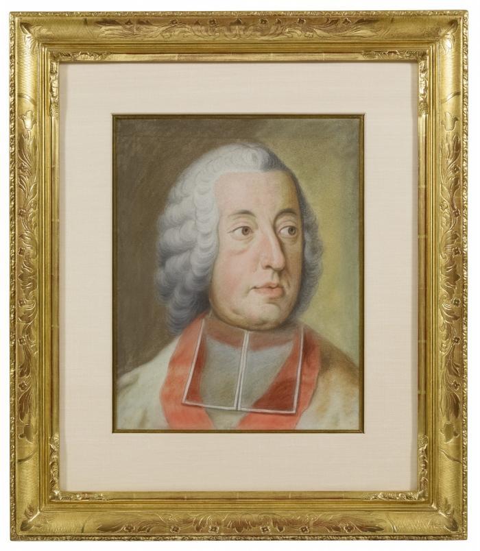 CLEMENS AUGUST VON BAYERN, Erzbischof und Kurfürst von Köln
Brüssel 1700 - 1761 Schloss Philippsburg/Koblenz-Ehrenbreitstein

Brustbild, den Kopf leicht nach rechts. Um 1753/54.