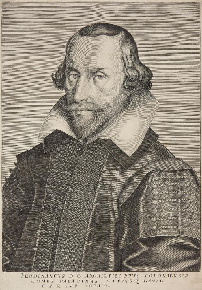 FERDINAND VON BAYERN, Erzbischof und Kurfürst von Köln.
München 1577 - 1650 Arnsberg

Brustbild frontal leicht nach links.