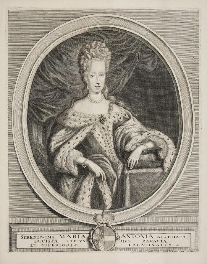 MARIA ANTONIA VON ÖSTERREICH, 1. Gemahlin Max II. Emanuels, Kurfürst von Bayern. Stiefmutter von Clemens August
Wien 1669 - 1692