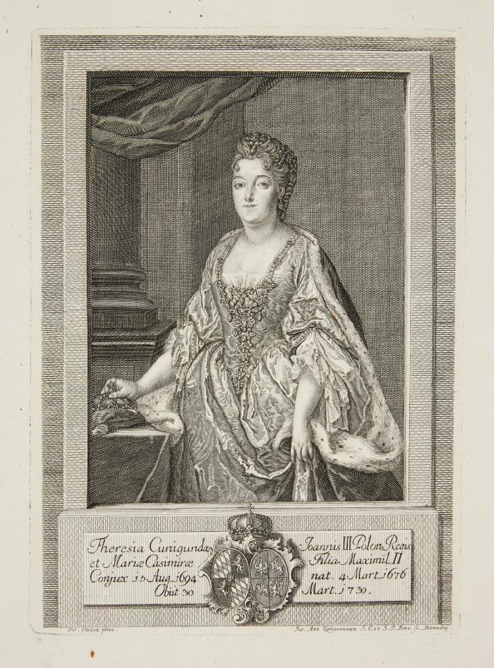 THERESE KUNIGUNDE, Kurfürstin von Bayern. 2. Gemahlin Max Emanuels, Mutter von Clemes August.
Warschau 1676 - 1730 Venedig