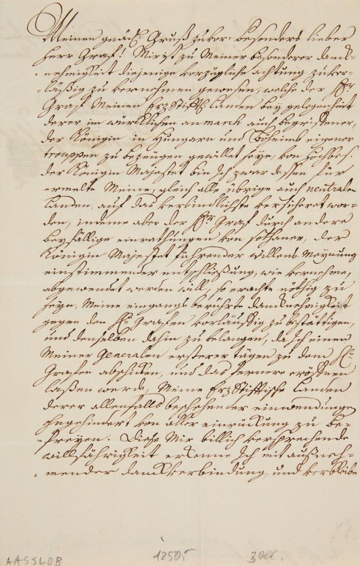 Brief m. U. und beigefügtes Postscriptum m. U.