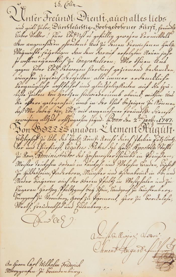 Brief m. U. und e. Grußformel;