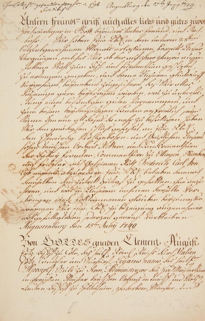 Brief m. U. und e. Empfehlungsformel;
