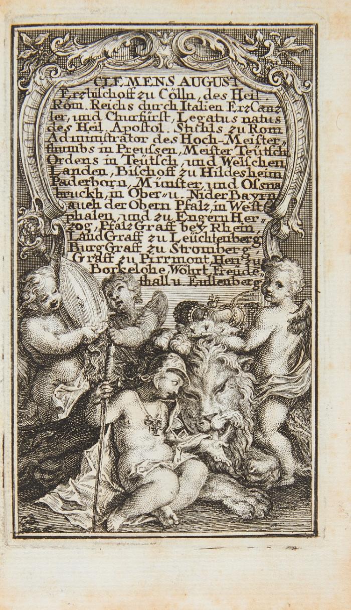 Kleiner des Hohen Teütschen Ritter Ord: Hochl. Balley Francken Calender.  (Allmanach auf das Jahr ...MDCCXXXIII.).