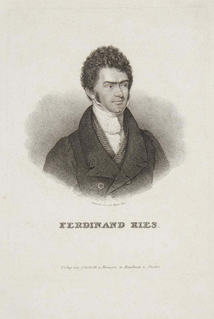 Ferdinand Ries / Anton Reicha. 2 Blatt. Stahlstiche von C. Mayer bzw. M. F. Dien.