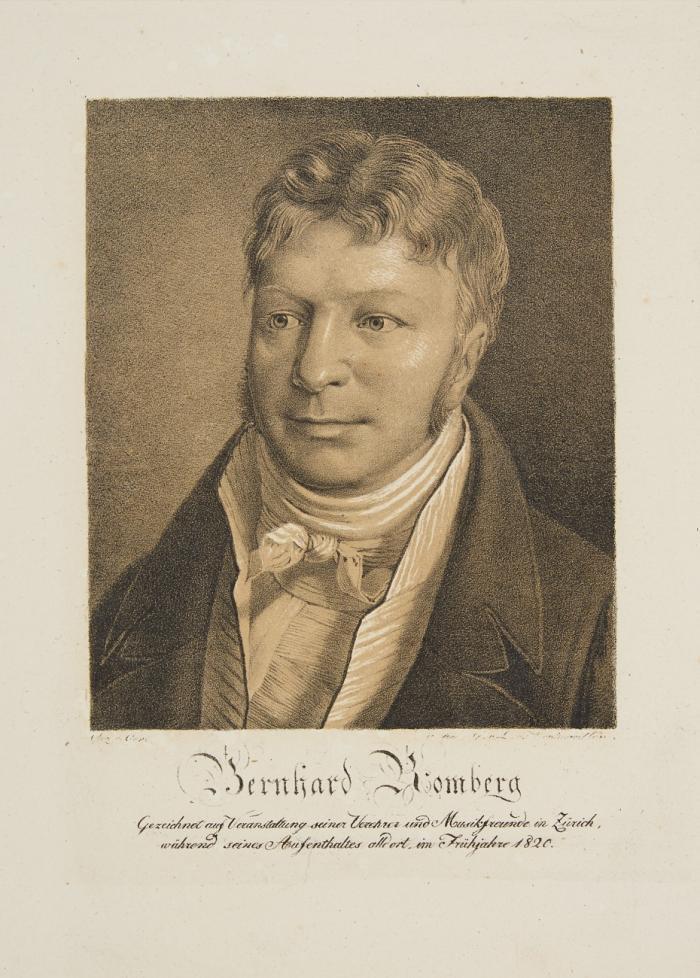 Künstler Umkreis Clemens August. Andreas Jakob und Bernhard Heinrich Romberg. 2 Blatt Lithographien.