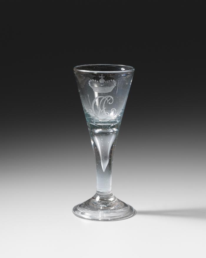 Kelchglas mit dem Monogramm von Clemens August. Norddeutsch, 2. Hälfte 18.Jh.