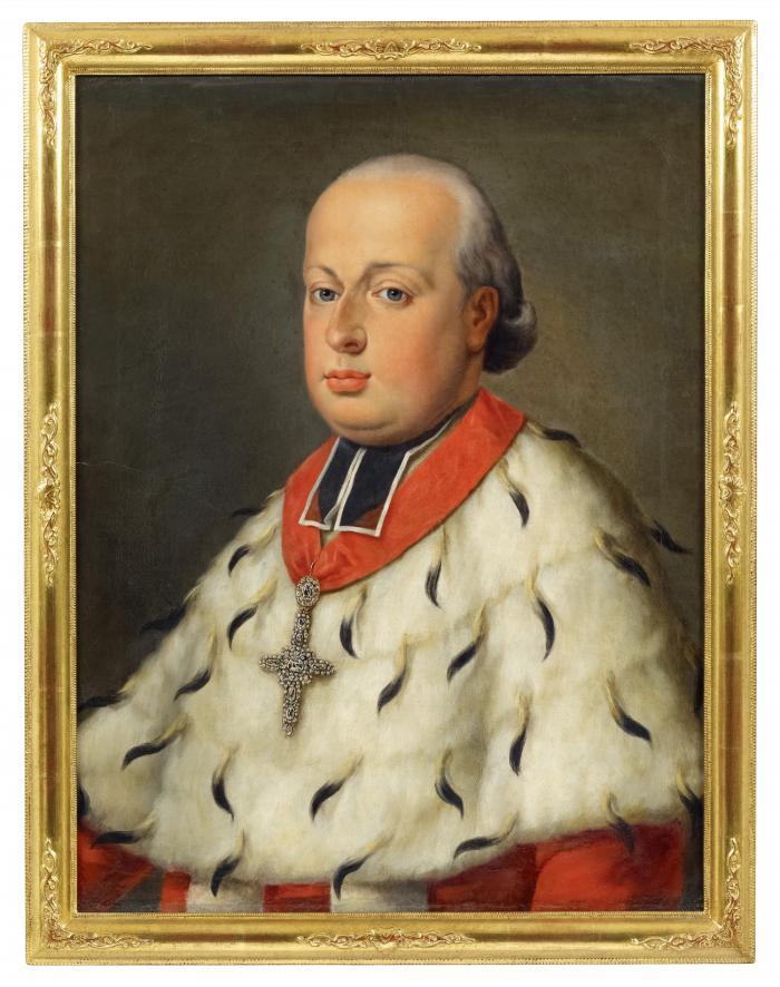 MAXIMILAN FRANZ VON ÖSTERREICH, Erzbischof und Kurfürst von Köln
Wien 1756 - 1801 Hetzendorf

Brustbild nach links, im Hermelin mit Brustkeuz. Um 1795/1800.