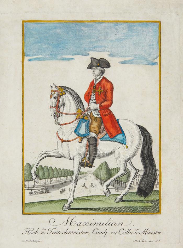 Maximilian Franz von Österreich, Kurfürst und Erzbischof v. Köln. 7 Blatt kleinformatige Kupferstiche.