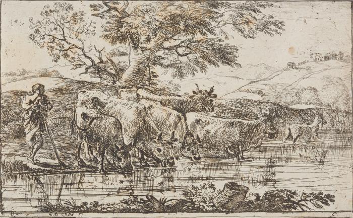 Le Troupeau à l'abreuvoir (Die Herde an der Wasserstelle).