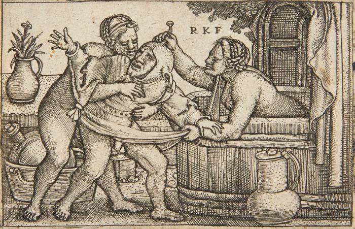 Die beiden badenden Frauen und der Schalksnarr.