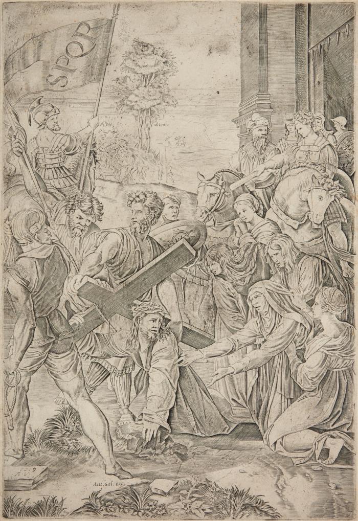 Christus trägt das Kreuz / Mann mit Fahne / Der junge Herakles in der Wiege.