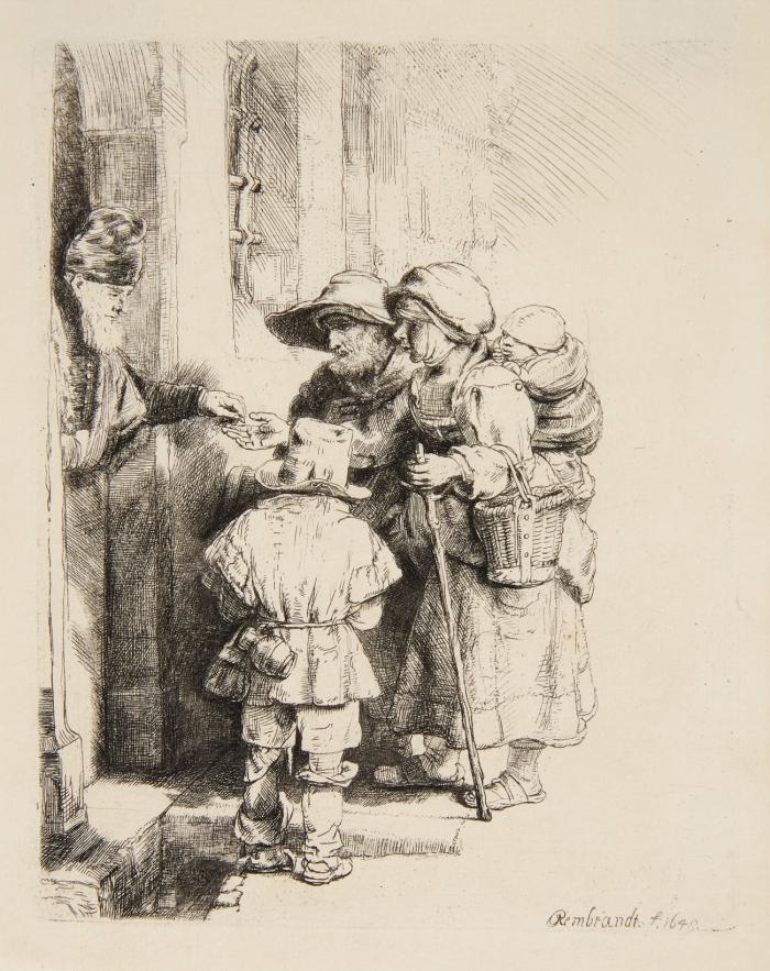Die Bettler an der Haustür.