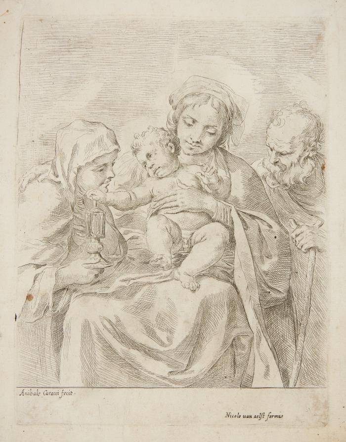 Die Heilige Familie mit der Heiligen Clara.