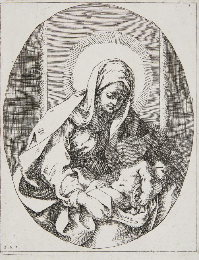 Madonna mit dem schlafenden Kind.