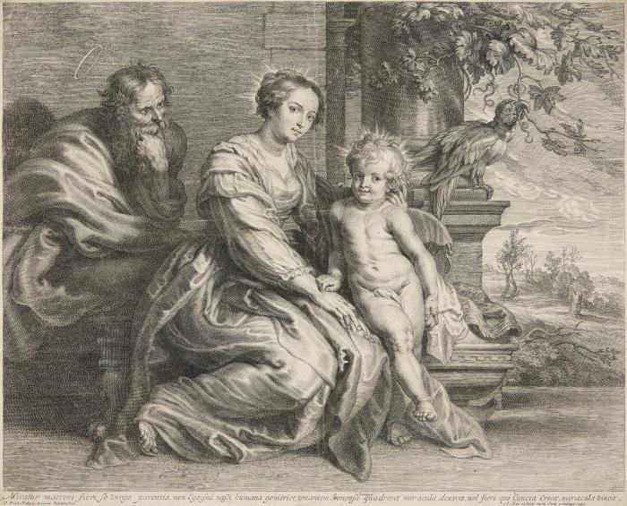 Heilige Familie mit dem Papagei.