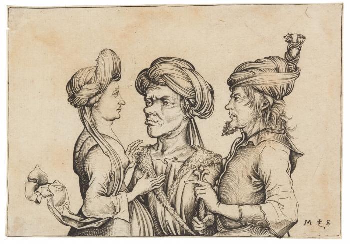Drei Halbfiguren (Orientalen).