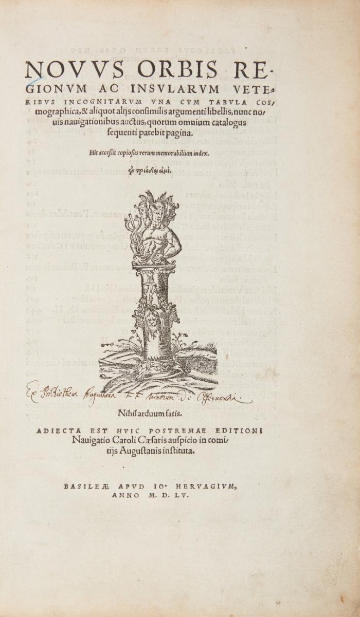 Novus orbis regionum ac insularum veteribus incognitarum ... nunc novis navigationibus auctus ... adiecta est huic postremae editioni navigatio Caroli Caesaris ...