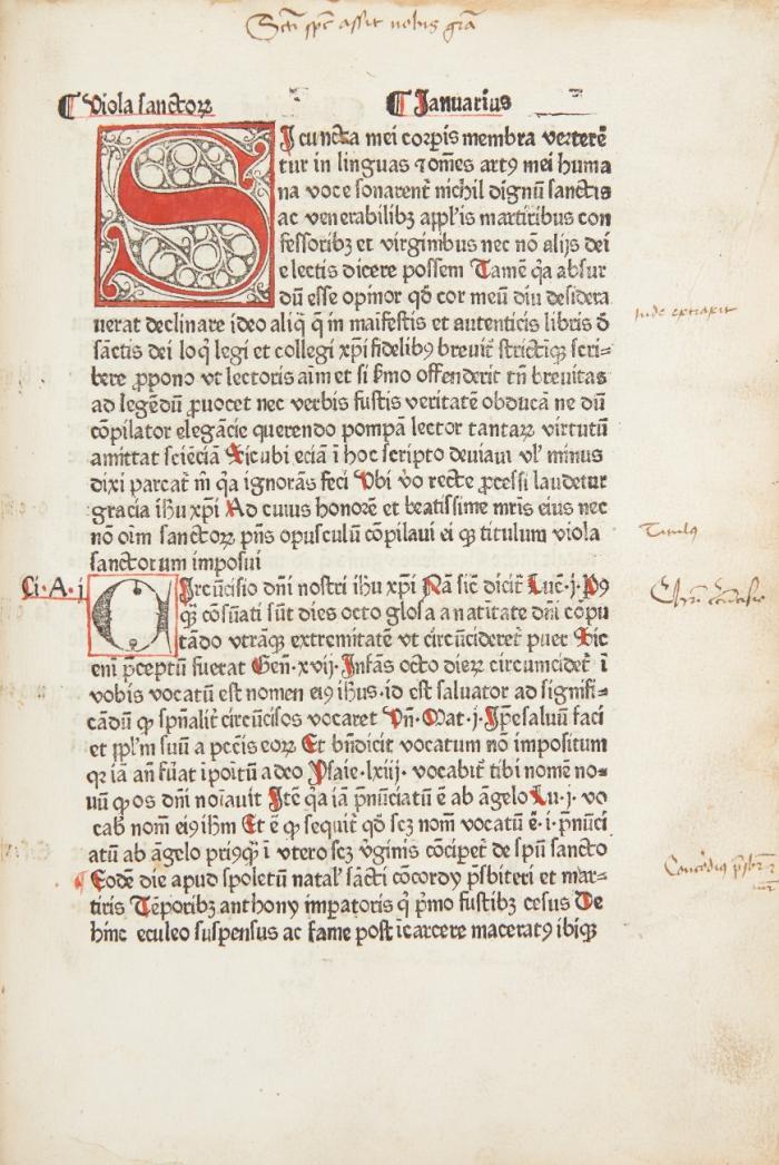 Sammelband mit 3 Inkunabeln. Nürnberg, Köln und Augsburg, 1479-1482.
1.) Burlaeus (Pseudo-), Gualtherus: De vita et moribus philosophorum. / 2.) [Hieronymus (Pseudo)]: Vitas patrum. / 3.) Viola sanctorum.