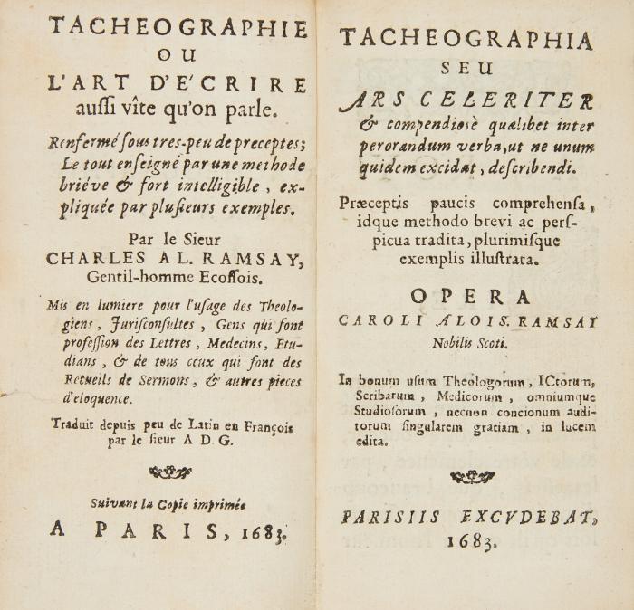 Tacheographie ou l'art d'écrire aussi vîte qu'on parle.