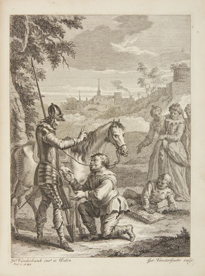 The life and exploits of the ingenious gentleman Don Quixote de la Mancha. Translated from the original Spanish ... by Charles Jarvis. 2 Bde.