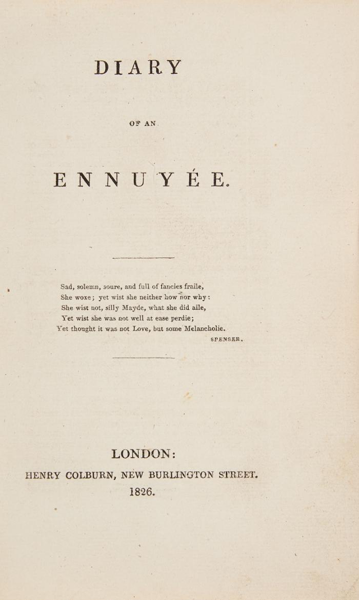 Diary of an ennuyée.