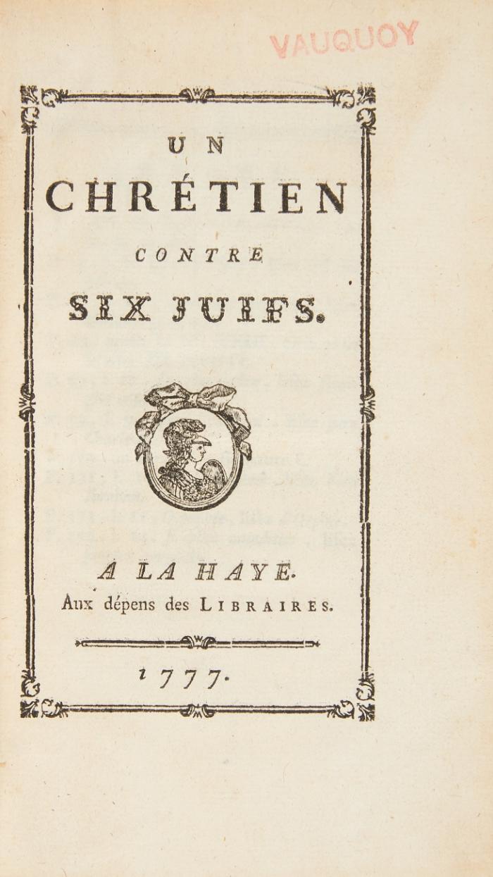 Un chrétien contre six juifs.