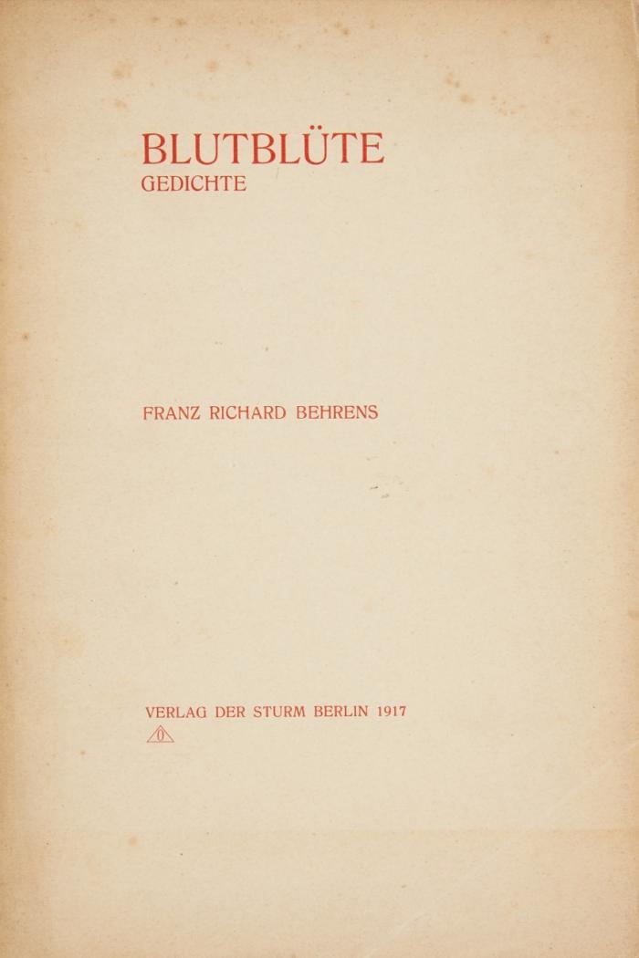 Blutblüte. Gedichte.
